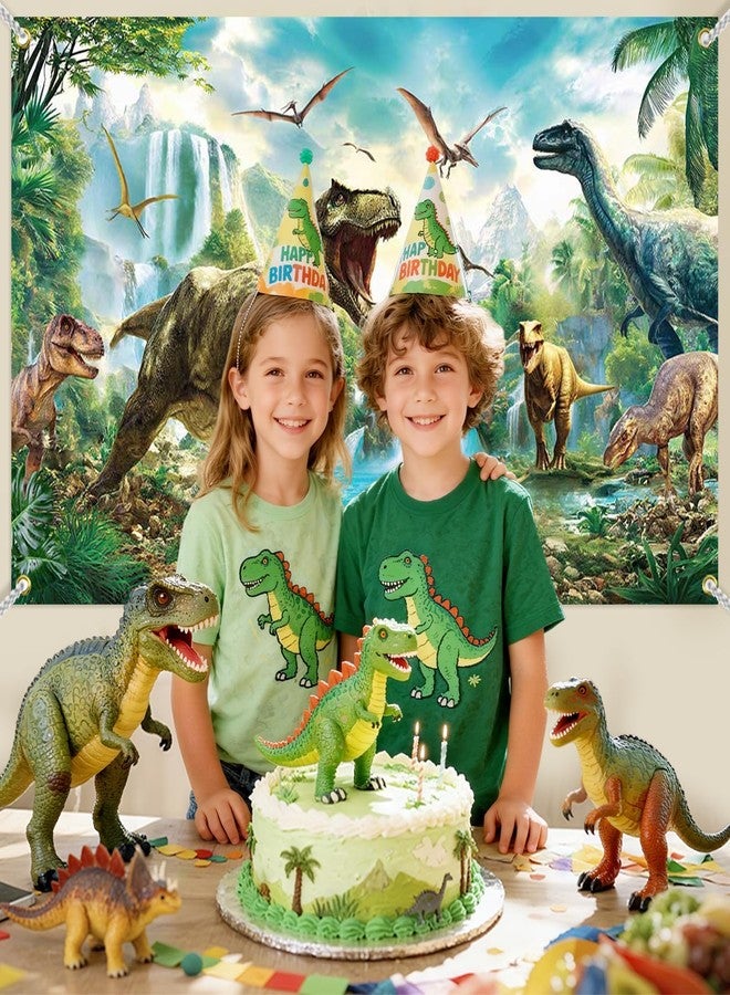 موكسيكا خلفية ديناصور من موتشيكا، لافتة عيد ميلاد سعيد، زينة لحفلات الأولاد والأطفال، ديكورات خلفية صور عيد ميلاد مستوحاة من حديقة الديناصورات، 70.8 × 43.3 بوصة - Image 3